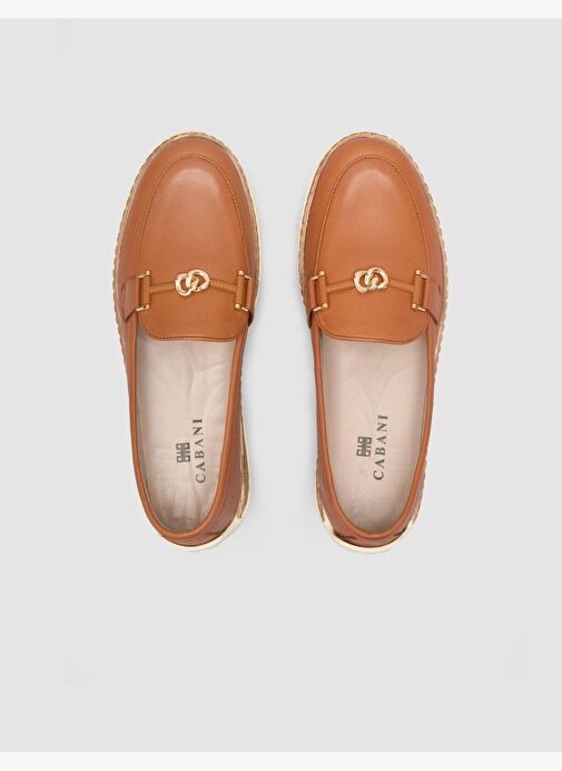 %100 Hakiki Deri Taba Kadın Loafer - Görsel 5