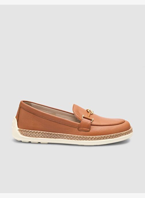 %100 Hakiki Deri Taba Kadın Loafer - Görsel 2