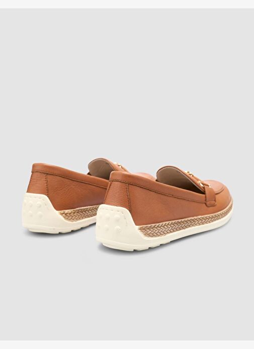 %100 Hakiki Deri Taba Kadın Loafer - Görsel 4