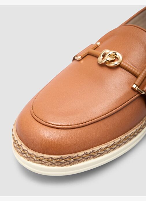 %100 Hakiki Deri Taba Kadın Loafer - Görsel 8