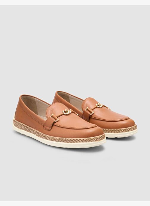 %100 Hakiki Deri Taba Kadın Loafer - Görsel 3