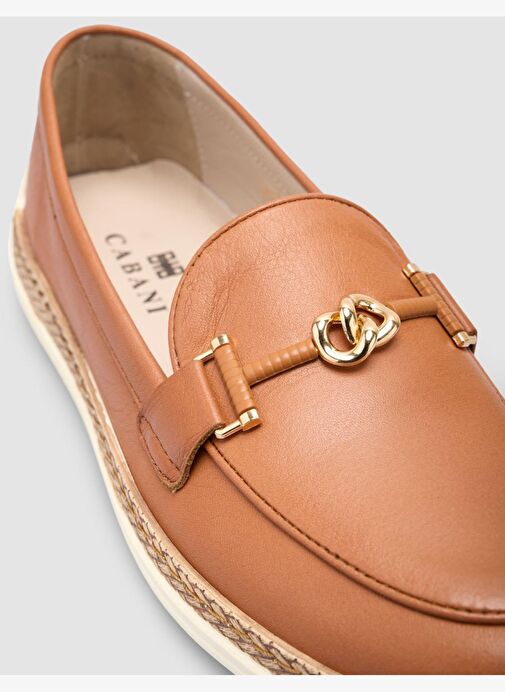 %100 Hakiki Deri Taba Kadın Loafer - Görsel 7