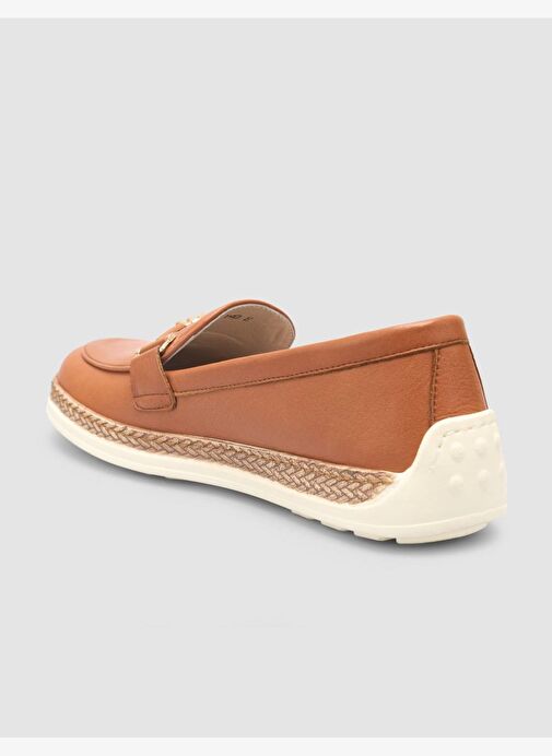 %100 Hakiki Deri Taba Kadın Loafer - Görsel 6