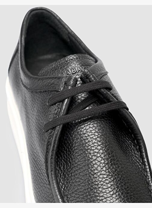 %100 Hakiki Deri Siyah Erkek Günlük Ayakkabı - Görsel 7