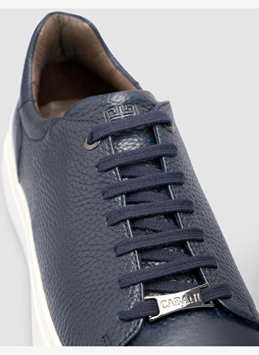 %100 Hakiki Deri Lacivert Erkek Spor Ayakkabı - Görsel 6