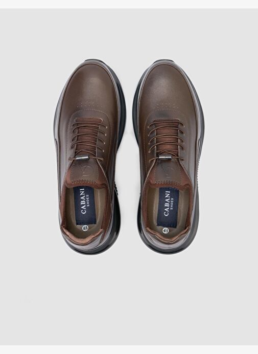 %100 Hakiki Deri Kahverengi Bağcıklı Erkek Günlük Ayakkabı - Görsel 5