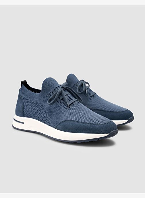 Triko Mavi Bağcıklı Erkek Spor Ayakkabı - Görsel 3