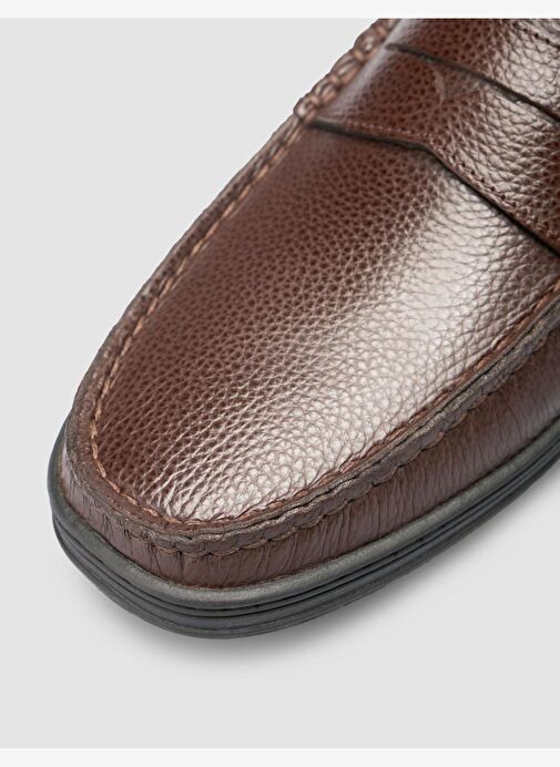 %100 Hakiki Deri Kahverengi Erkek Günlük Ayakkabı - Görsel 8