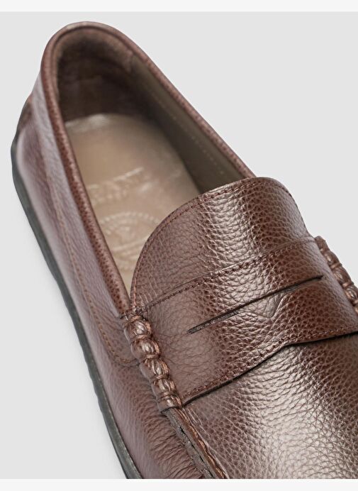 %100 Hakiki Deri Kahverengi Erkek Günlük Ayakkabı - Görsel 7