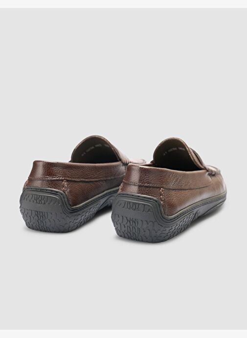 %100 Hakiki Deri Kahverengi Erkek Günlük Ayakkabı - Görsel 4