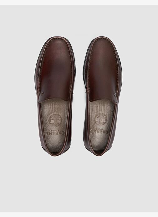 %100 Hakiki Deri Dikiş Detaylı Kahverengi Loafer Ayakkabı - Görsel 5