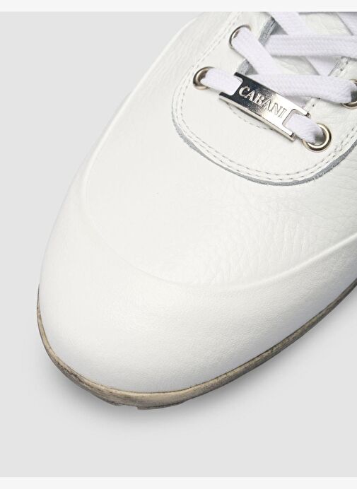 %100 Hakiki Deri Beyaz Bağcıklı Erkek Günlük Ayakkabı - Görsel 8