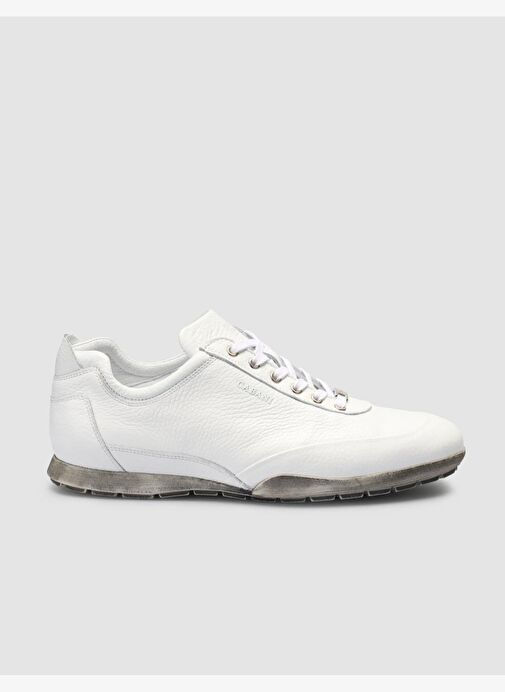 %100 Hakiki Deri Beyaz Bağcıklı Erkek Günlük Ayakkabı - Görsel 2