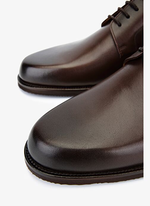 Valmenti Erkek Hakiki Deri Kahverengi Klasik Ayakkabı - Görsel 4