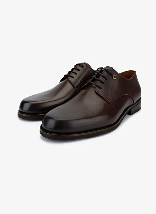 Valmenti Erkek Hakiki Deri Kahverengi Klasik Ayakkabı - Görsel 5