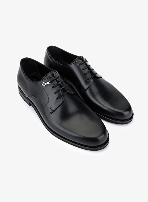 Valmenti Erkek Hakiki Deri Siyah Klasik Ayakkabı - Görsel 3