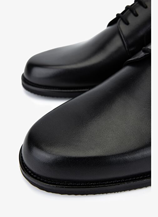 Valmenti Erkek Hakiki Deri Siyah Klasik Ayakkabı - Görsel 4