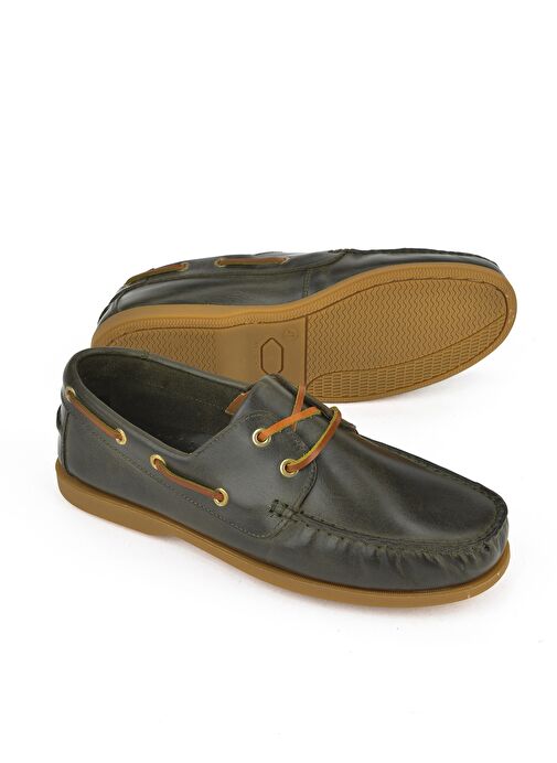 Ziya, Erkek Hakiki Deri Ayakkabı 1511007ZD1001 Haki - Görsel 8