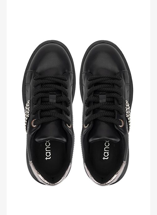 Tamer Tanca Kadın Suni Deri Siyah/Antrasit Sneakers & Spor Ayakkabı - Görsel 6