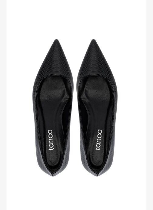 Tamer Tanca Kadın Suni Deri Siyah Topuklu Ayakkabı - Görsel 6