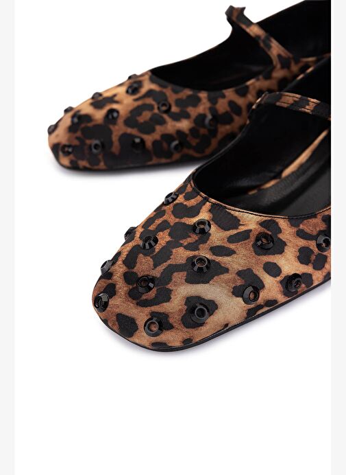 Tamer Tanca Kadın Hakiki Deri Leopar Babet Ayakkabı - Görsel 4