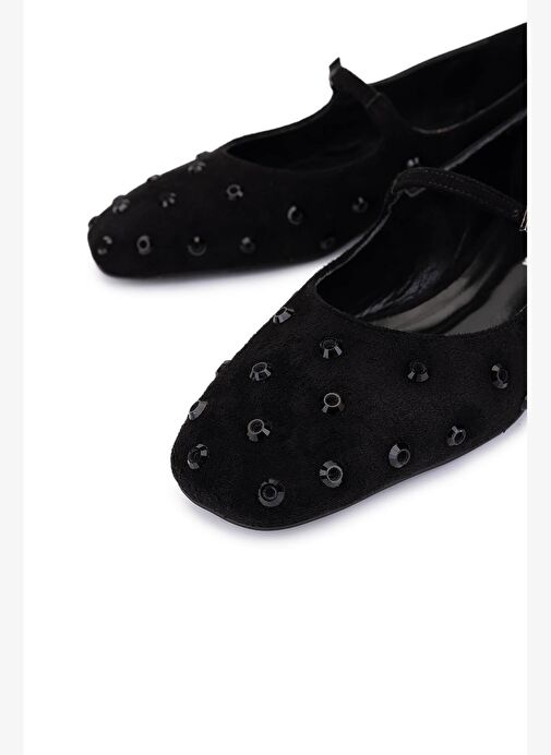 Tamer Tanca Kadın Hakiki Deri Siyah Babet Ayakkabı - Görsel 4