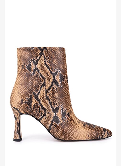 Tamer Tanca Kadın Hakiki Deri Naturel Yılan Topuklu Bot - Görsel 2