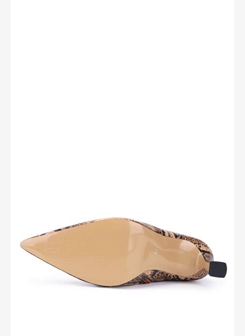 Tamer Tanca Kadın Hakiki Deri Naturel Yılan Topuklu Bot - Görsel 4