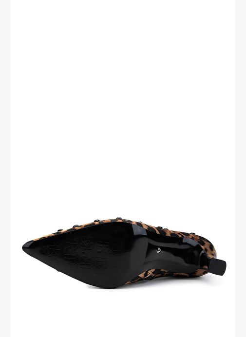 Tamer Tanca Kadın Saten Leopar Topuklu Bot - Görsel 5