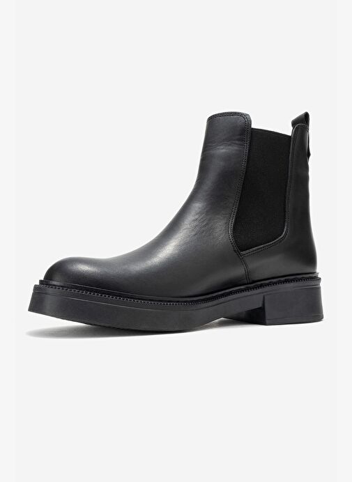 ORLISS Siyah Cilt Lastikli Hakiki Deri Kadın Chelsea Bot - Görsel 5