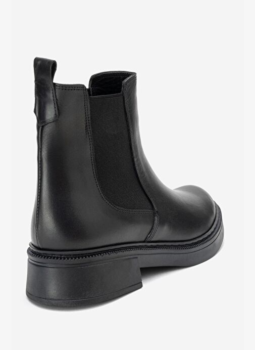 ORLISS Siyah Cilt Lastikli Hakiki Deri Kadın Chelsea Bot - Görsel 6