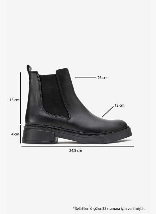 ORLISS Siyah Cilt Lastikli Hakiki Deri Kadın Chelsea Bot - Görsel 7