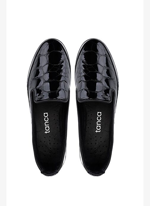 Tamer Tanca Kadın Hakiki Deri Siyah Comfort Ayakkabı - Görsel 6