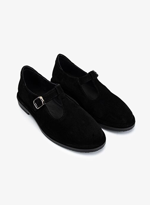 Valmenti Kadın Hakiki Deri Siyah Süet Casual Ayakkabı - Görsel 3