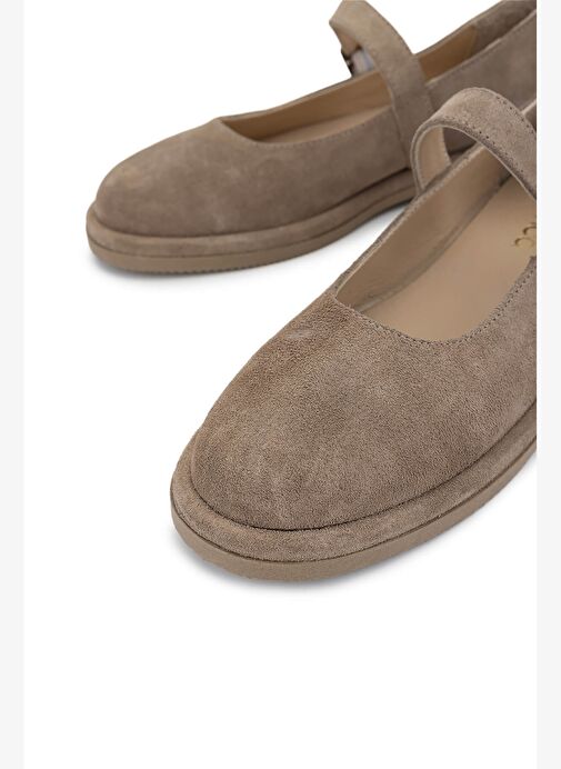 Tamer Tanca Kadın Hakiki Deri Bej Süet Casual Ayakkabı - Görsel 4