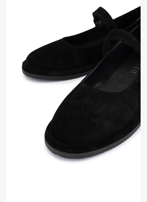 Tamer Tanca Kadın Hakiki Deri Siyah Süet Casual Ayakkabı - Görsel 4