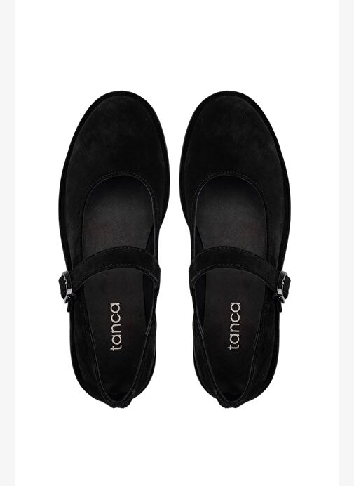 Tamer Tanca Kadın Hakiki Deri Siyah Süet Casual Ayakkabı - Görsel 6