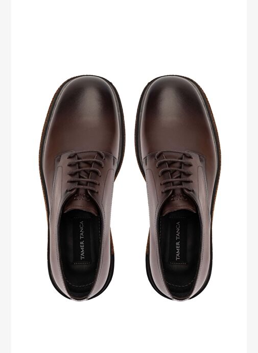 Tamer Tanca Erkek Hakiki Deri Kahverengi Klasik Ayakkabı - Görsel 6