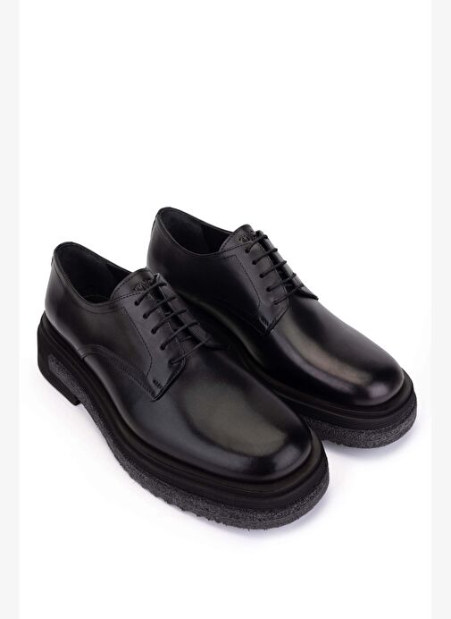 Tamer Tanca Erkek Hakiki Deri Siyah Klasik Ayakkabı - Görsel 3