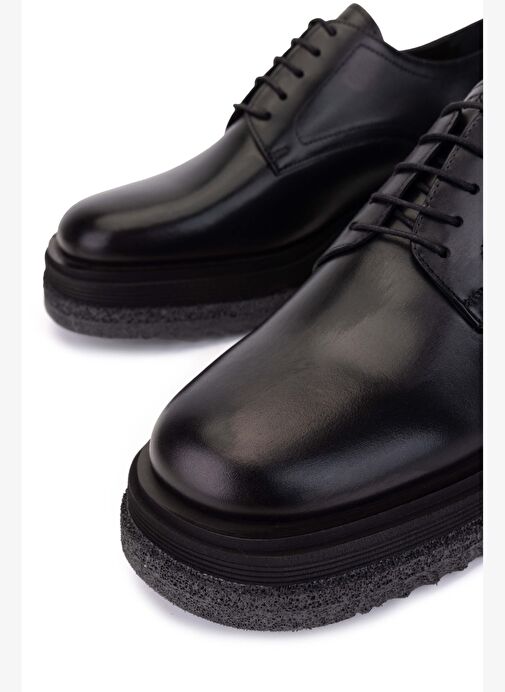 Tamer Tanca Erkek Hakiki Deri Siyah Klasik Ayakkabı - Görsel 5