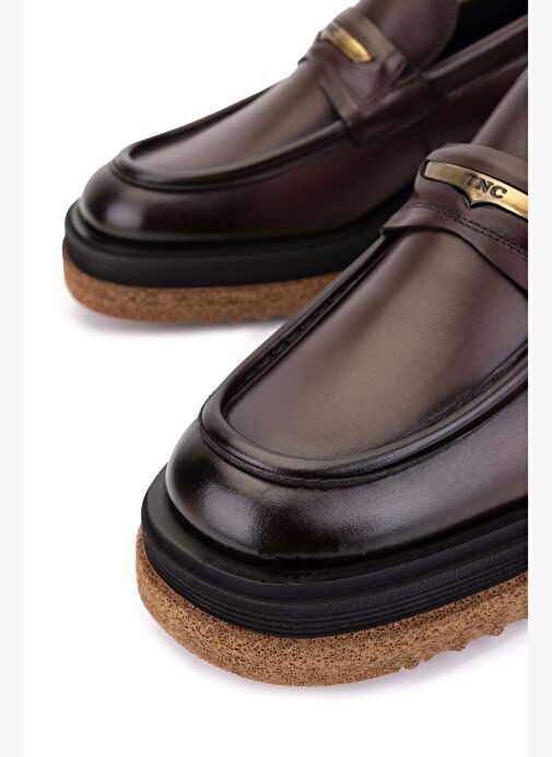 Tamer Tanca Erkek Hakiki Deri Kahverengi Loafer Ayakkabı - Görsel 5