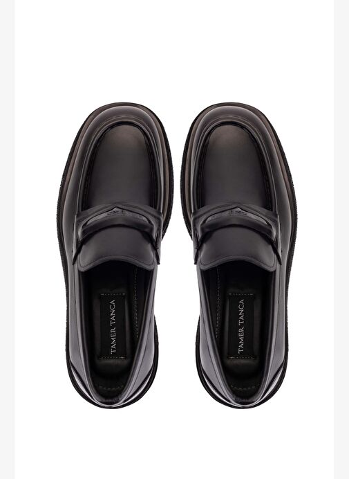 Tamer Tanca Erkek Hakiki Deri Siyah Loafer Ayakkabı - Görsel 6