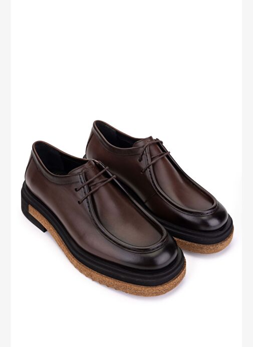 Tamer Tanca Erkek Hakiki Deri Kahverengi Casual Ayakkabı - Görsel 3