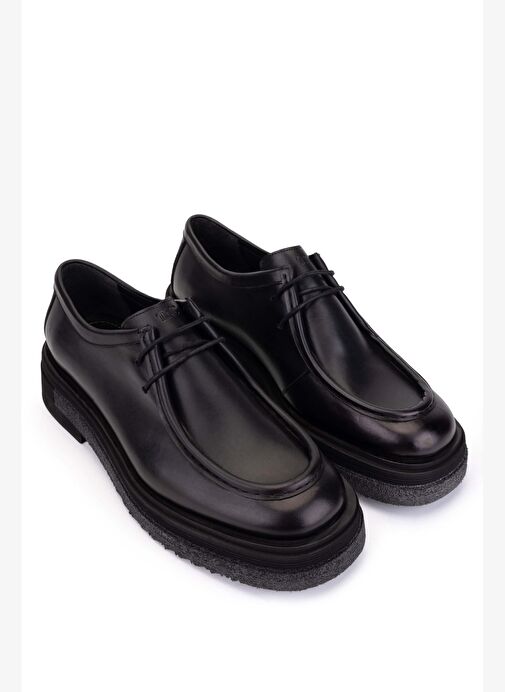 Tamer Tanca Erkek Hakiki Deri Siyah Casual Ayakkabı - Görsel 3