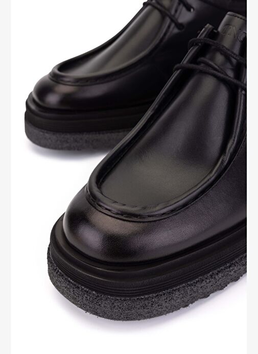 Tamer Tanca Erkek Hakiki Deri Siyah Casual Ayakkabı - Görsel 5