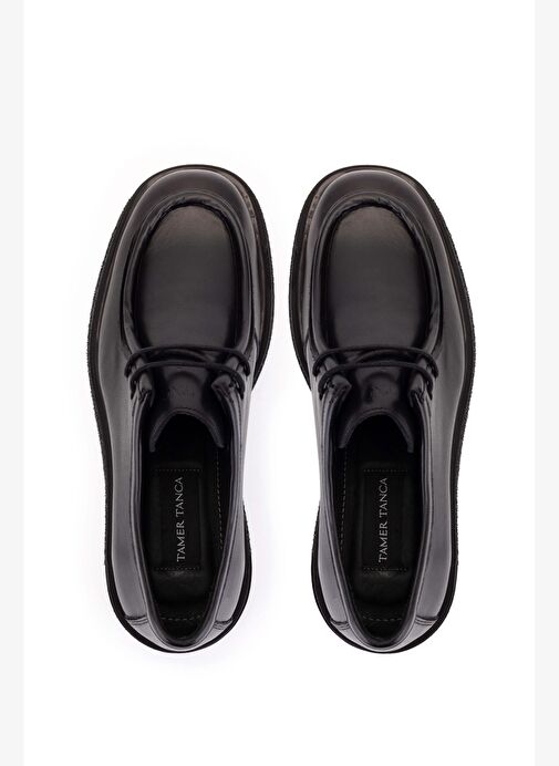 Tamer Tanca Erkek Hakiki Deri Siyah Casual Ayakkabı - Görsel 6