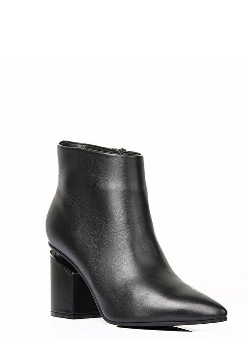 Kiara Gerçek Deri Kadın Topuklu Bot Siyah - Görsel 5