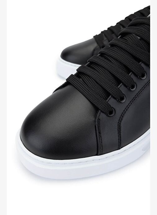 Roberto Cavalli Erkek Hakiki Deri Siyah Sneakers & Spor Ayakkabı - Görsel 4