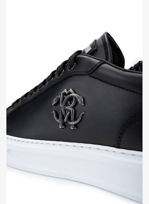 Roberto Cavalli Erkek Hakiki Deri Siyah Sneakers & Spor Ayakkabı - Görsel 5