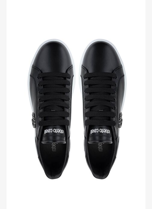 Roberto Cavalli Erkek Hakiki Deri Siyah Sneakers & Spor Ayakkabı - Görsel 7